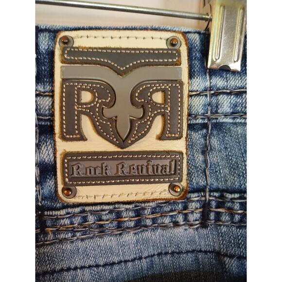 Men's Rock Revival Nikola Alt Straight Jeans Size 38/31 Relaxed Distressed - Picture 3 of 7